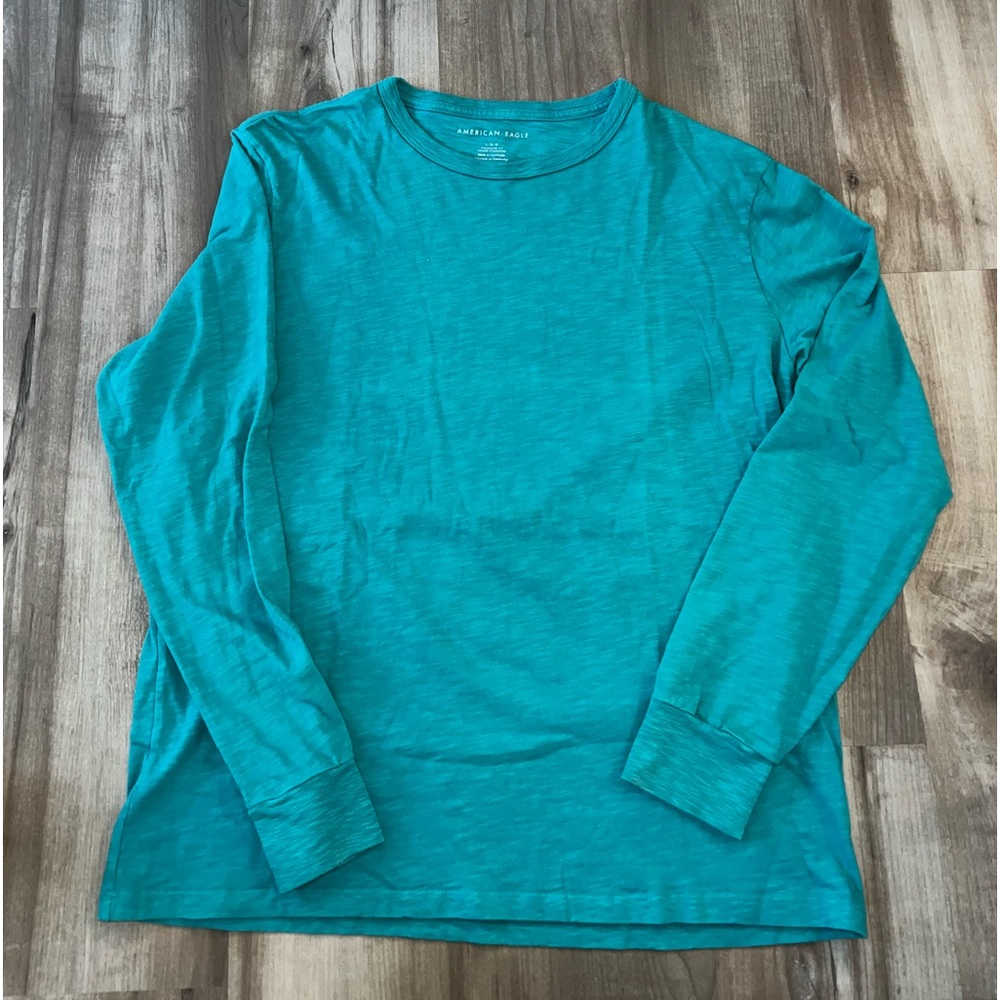 American Eagle Teal Long Sleeve T-Shirt